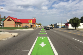 A bike lane on Van Dyke in Warren