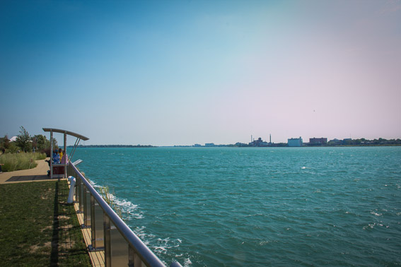 Detroit RiverWalk at Miliken Park, home to a native prairie restoration site