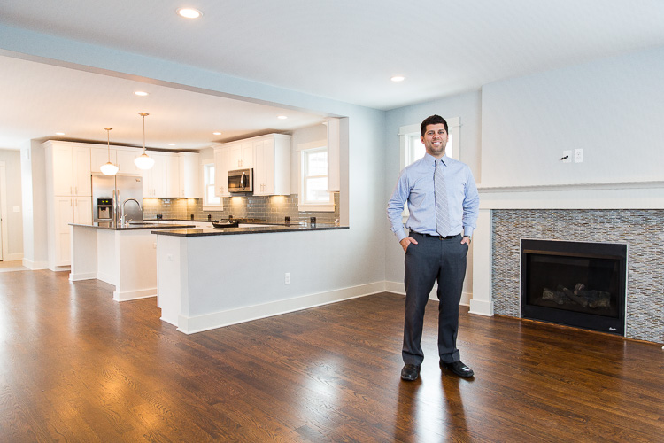 John Farhat in a home he built in Royal Oak