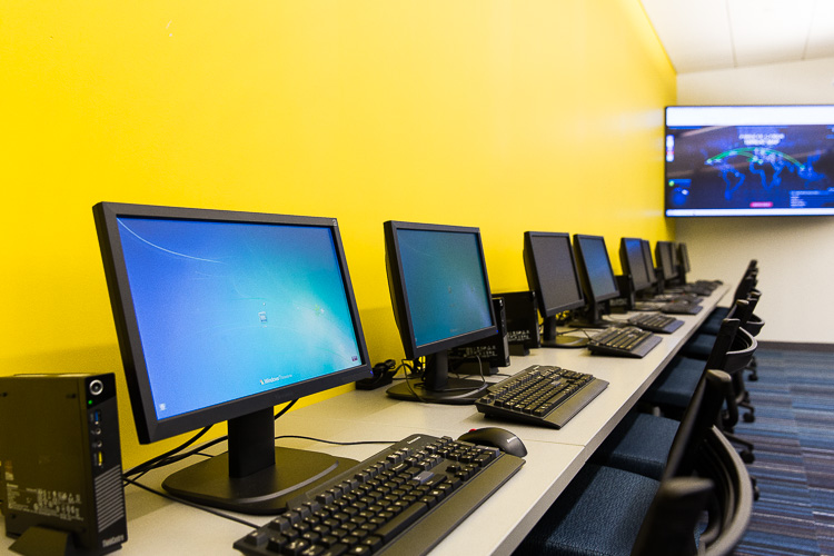 A computer lab at Walsh College in Troy