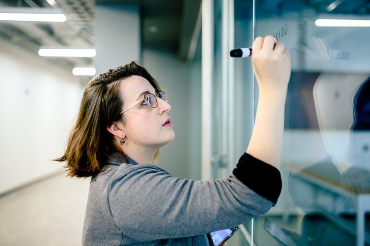 Katelyn Coberley works at Eastern Michigan University's Sill Hall.