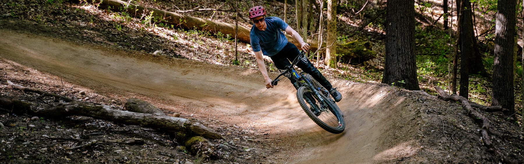 Rivers Whitson rides the Shelden Trails at Stony Creek Metropark.