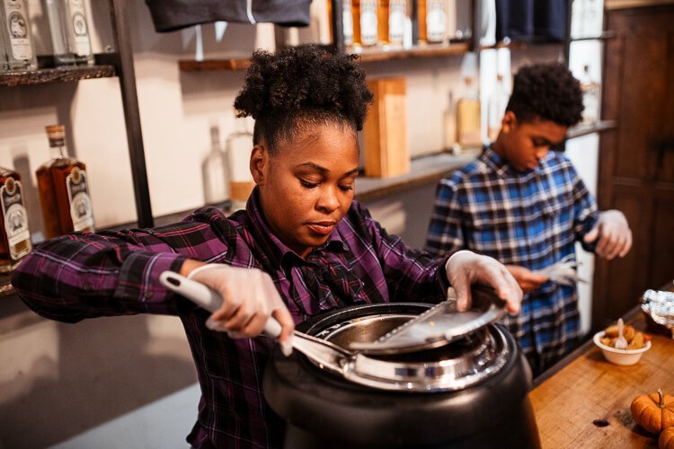 Local chef Kamesha McDaniel has big plans for growing her business, Detroit Green Carrot.  Photo by Nick Hagen.