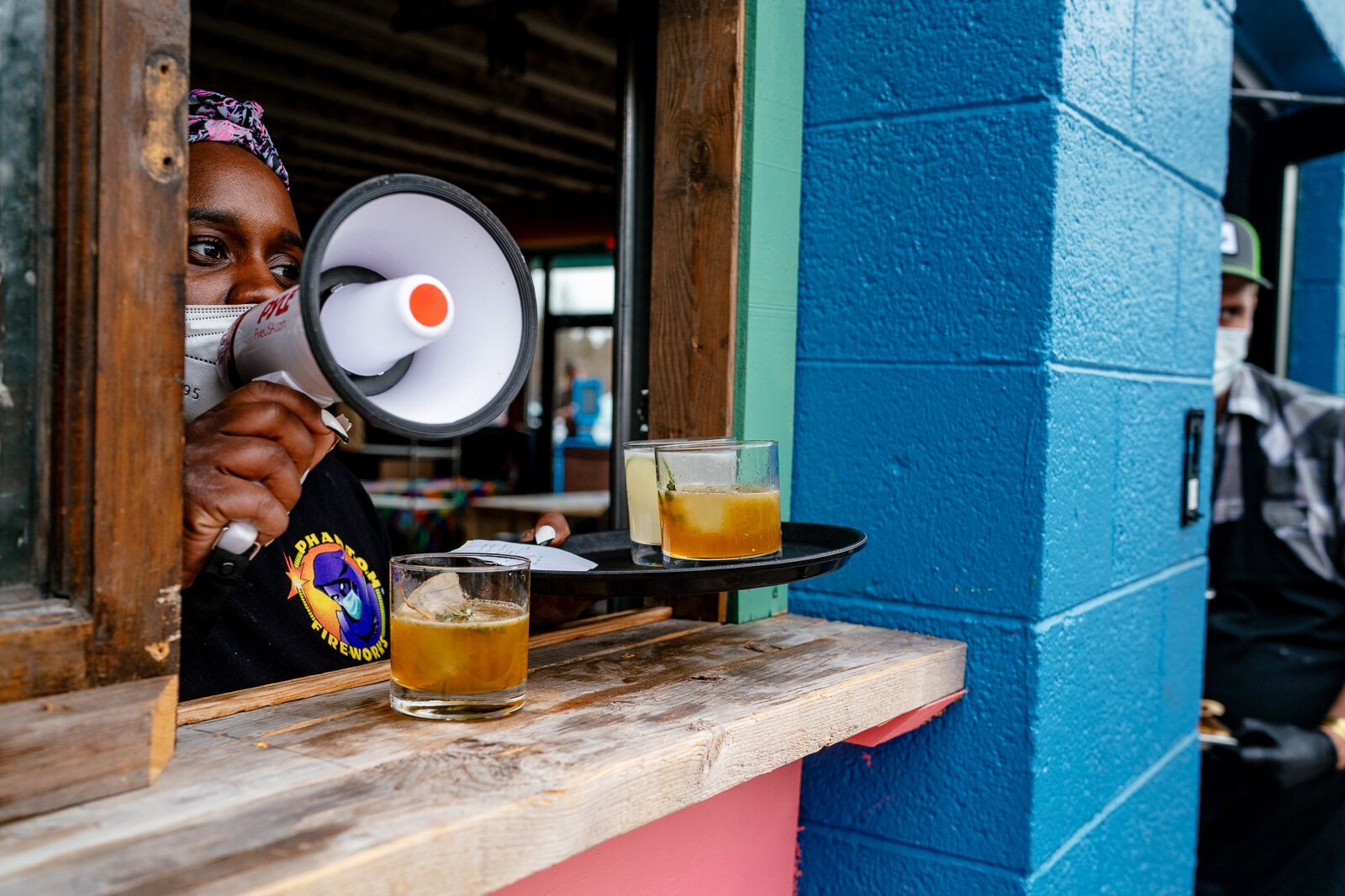 Ariell Jones works the bar. Coriander Kitchen and Farm. Photo by Nick Hagen