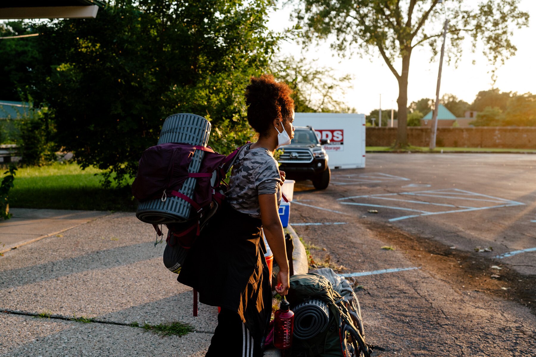 A camper returns from a Detroit Outdoors camping trip to Pictured Rocks.