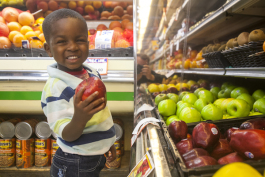 A young Detroiter in the produce aisle