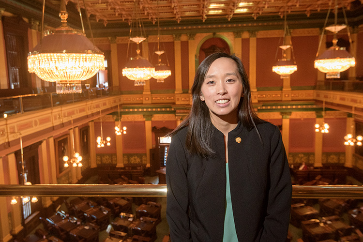Stephanie Chang at the Michigan State Capitol