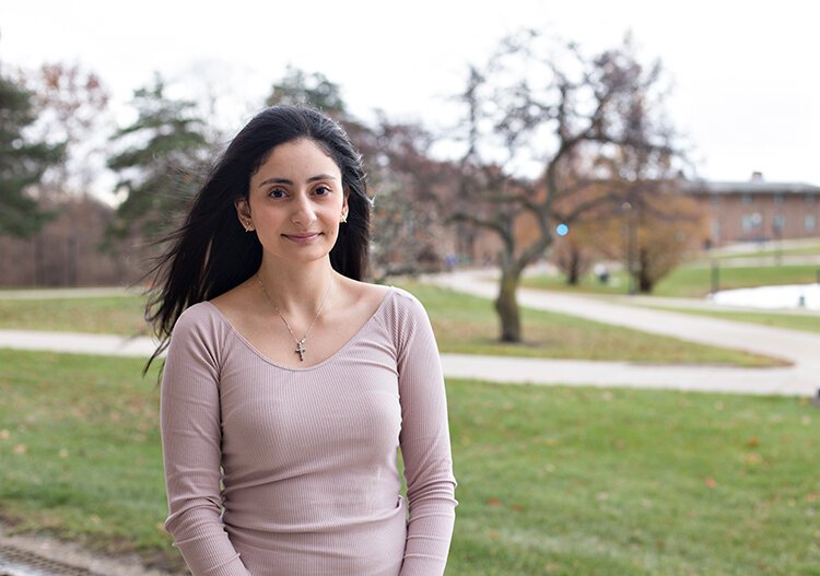 Medical student Anna Jahshan at Oakland University. Jahshan and her peers are part of program in Sterling Heights that connects with refugee and immigrant students.