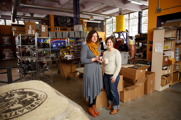 CHRISTINA CARSON (LEFT) OF FARMRAISER AND JENNIFER YEATTS (RIGHT) QUALITY ASSURANCE AND DIRECTOR OF MARKETING FOR HIGHER GROUNDS TRADING CO. / BETH PRICE