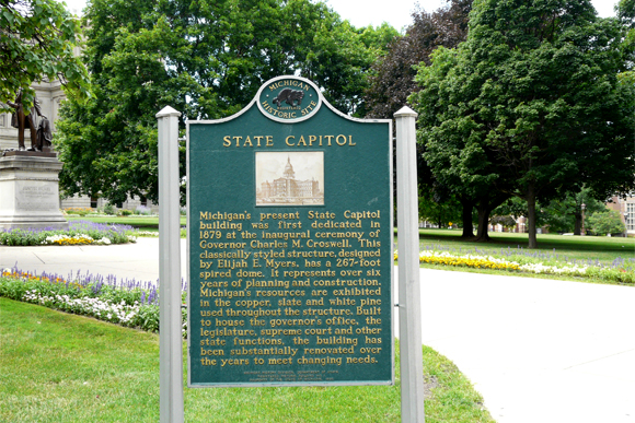 An example of a state historical marker. 