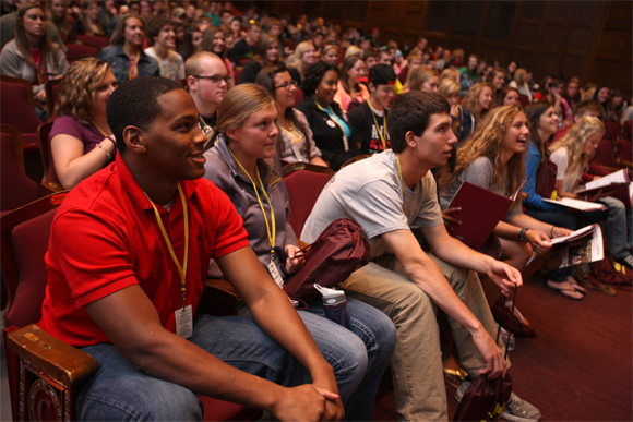 Central Michigan University students being educated. 