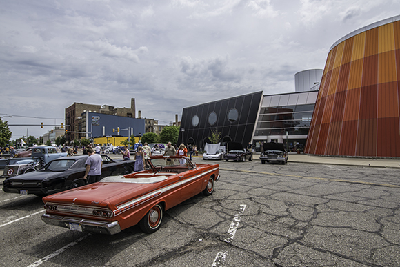 Downtown Bay City during a summer car show