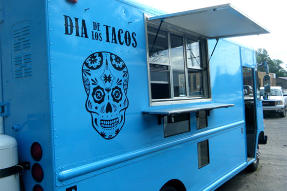 The blue taco truck has a faithful following.