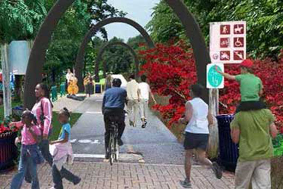 An artist's vision of the Grand Traverse Greenway.