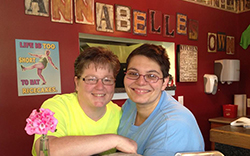 Ann McLaughlin on the left and Melissa Grandy on the right own and operate Annabelle's restaurant. 