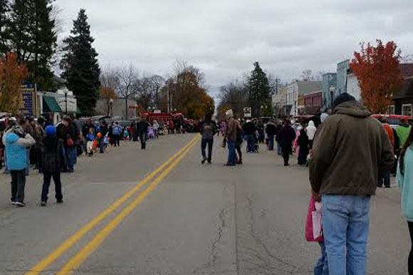 Downtown Shepherd, Michigan during a Trunk or Treat event in 2014.