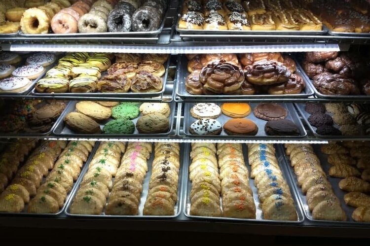 Doughnut display from Cops & Doughnuts