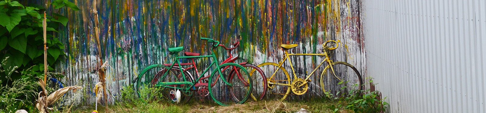 A mural wall and garden area provide a blank canvas for creativity at The Arnold Center.