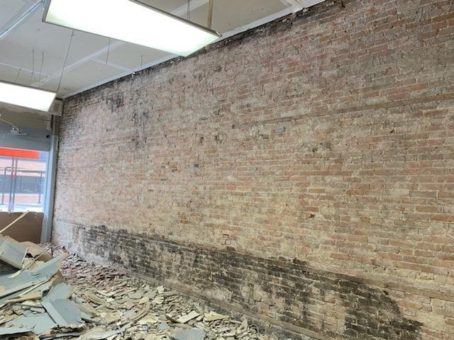 Once all the side will brick had been exposed.