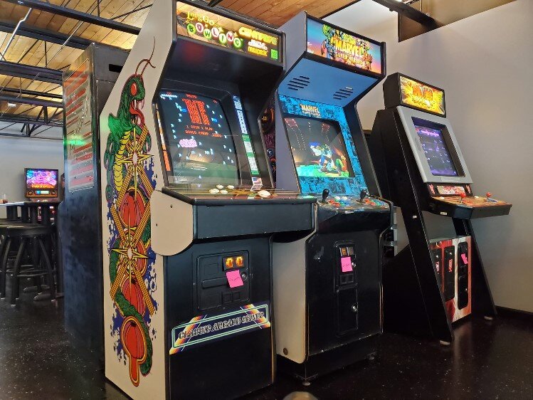 There are some free-play games, as well as quarter machines which range from 25 cents to $1.