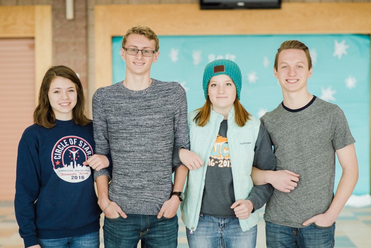 BCHS students Sophia Hahn, Joseph Sira, Emerson Gaffka and Jacob Hansen