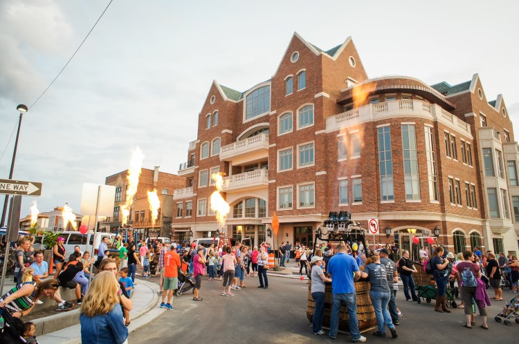 Downtown Midland during the Balloon Festival