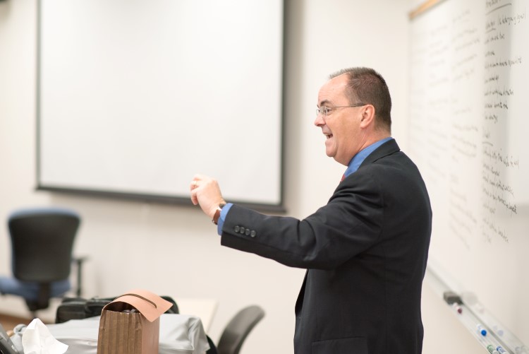 Northwood's Associate Professor Jim Hop instructs class