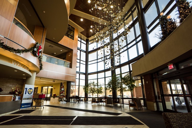 Inside the lobby of MidMichigan Health - Midland