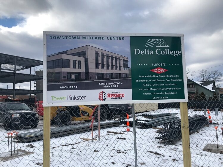 Delta College's Downtown Midland Campus will progress on construction through the remainder of the year, with completion scheduled for year end.