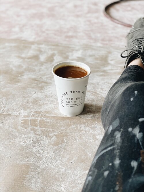 Caffeinating during renovations with Harless + Hugh Coffee. (PC: Julia Ross/Harless + Hugh)