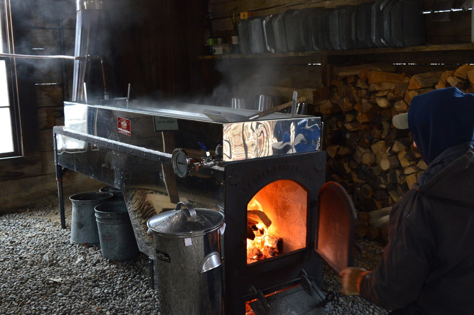 Inside the Sugarhouse at the Chippewa Nature Center