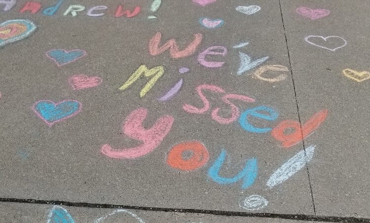 Creative during quarantine Sidewalk chalk around the Great Lakes