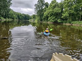 Kayaker on river