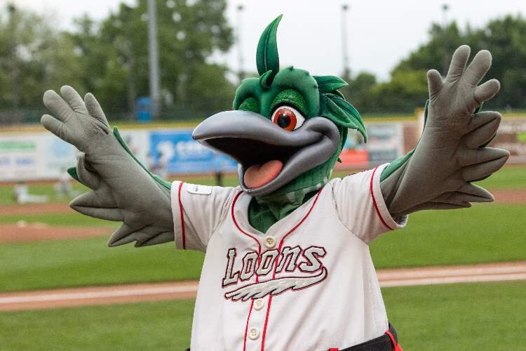 Lou E. Loon is the mascot of the Great Lakes Loons.