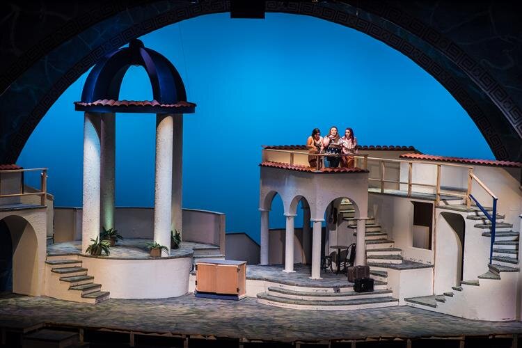 Two identical sets were built to scale at Midland Center for the Arts and Pit & Balcony Theatre in Saginaw.