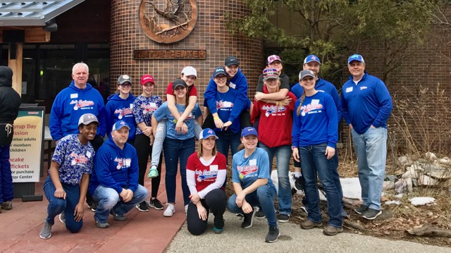 Some of the volunteers that made Maple Syrup Day happen at Chippewa Nature Center.