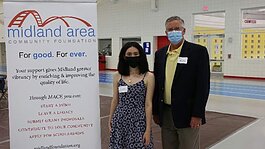 Faith Tabler, scholarship recipient, and Dave Marsh, scholarship representative, gathered at the MACF's scholarship awards event in June 2021.