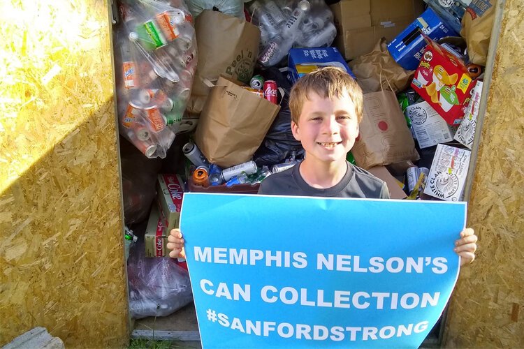 Memphis Nelson, 9, started with a pop can drive in late May. He and his mother, Samantha, didn’t expect much — initially, they thought it would be just one weekend. Now, it’s a whole operation.
