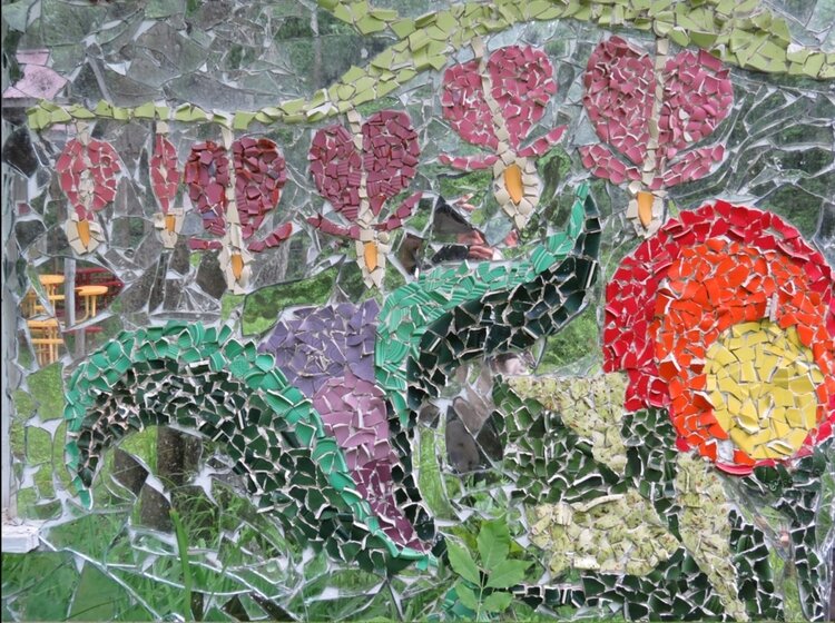 A mural from the John Pratt Mosaic House.