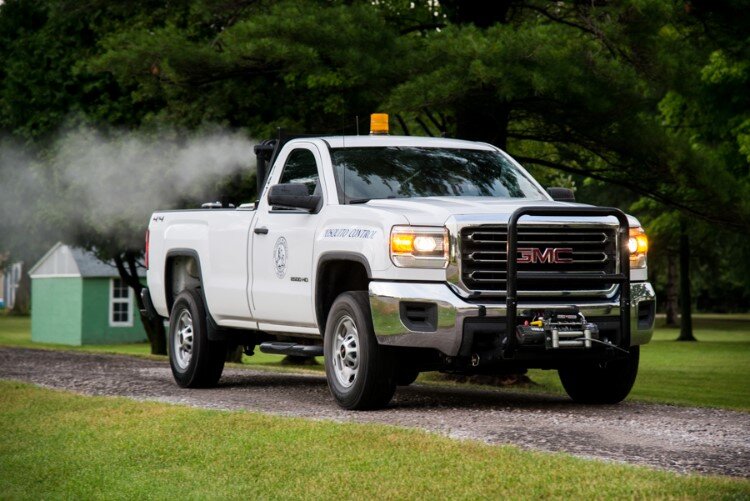 Midland County Mosquito Control conducts nighttime fogging.