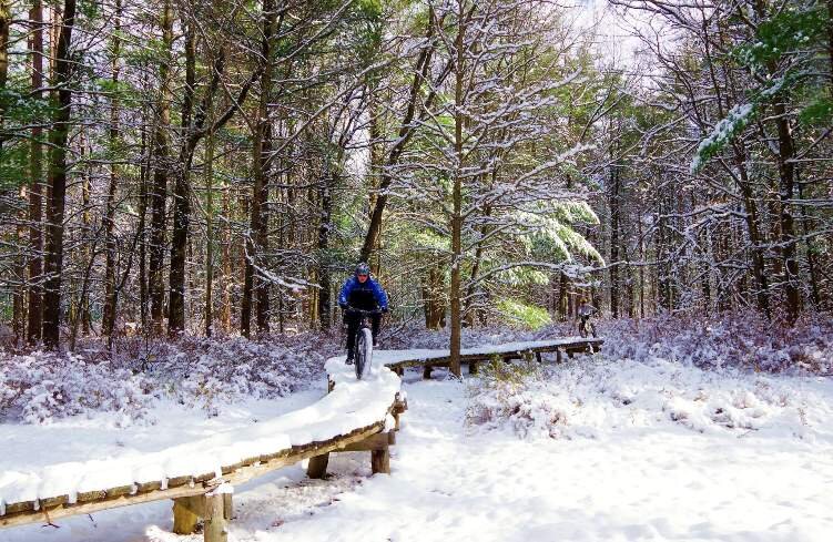 City Forest has trails for winter mountain bike rides.