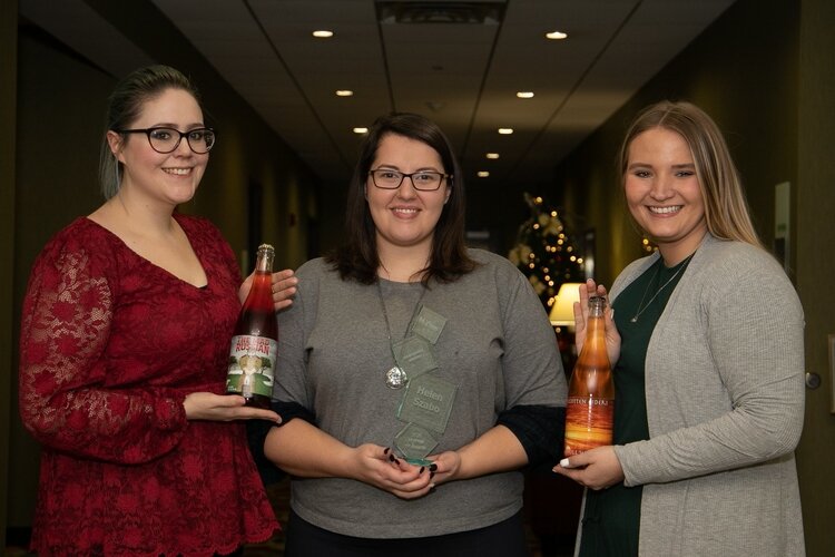 Tori Hummelle, Helen Szabo and Hannah Long, nominees for the Newcomer of the Year Award.