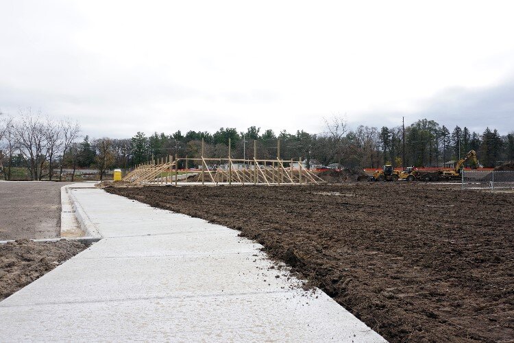 Two pavilions are being built for the park.    