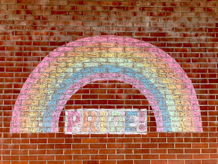 Pride art at St. John’s Episcopal Church in Midland.