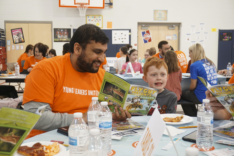 Young Leaders United heads up a quarterly volunteer effort in the community. The first quarter focus was on helping local kids improve their reading skills through Lunch Box Learners.