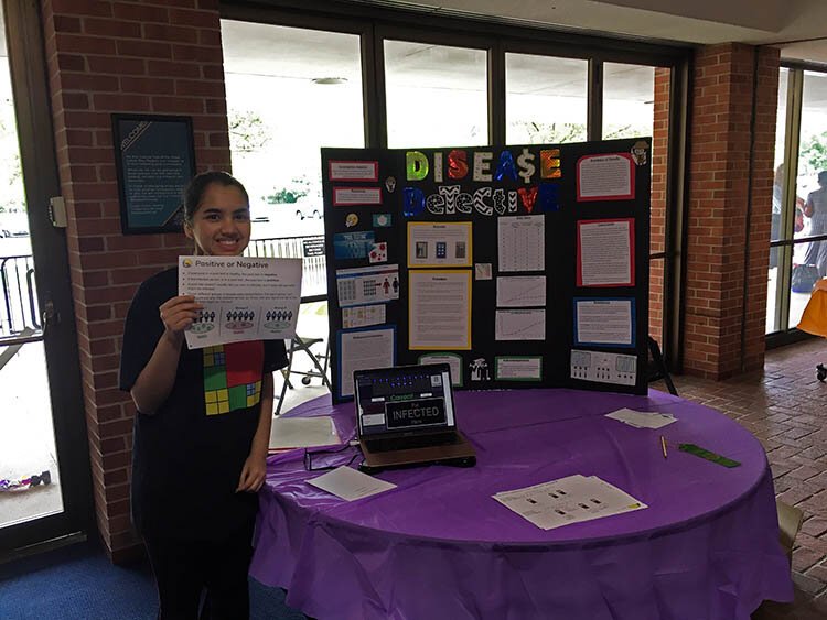 Sahiba Kaur, an eighth grader, won third place for her Disease Detective project.