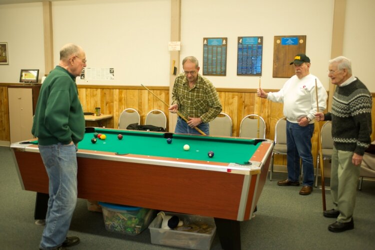 A pool table is gathering spot at the Sanford Senior Center (before COVID).