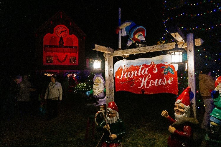 The Santa House is located at the corner of M-20 and Main Street at 301 W. Main St.
