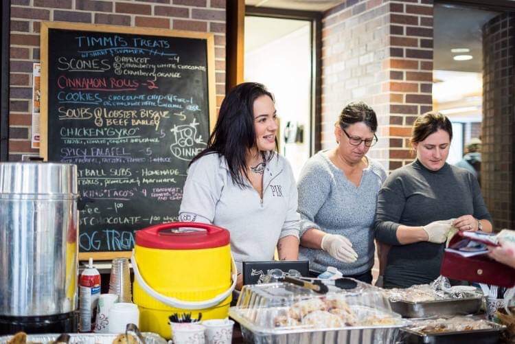 Food vendors served recipes with local ingredients.  