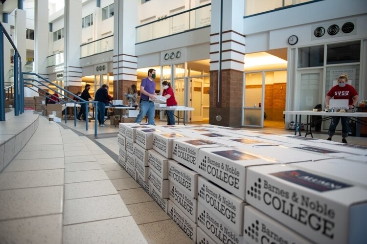 Saginaw Valley State University distributed boxes to its 2020 graduates.